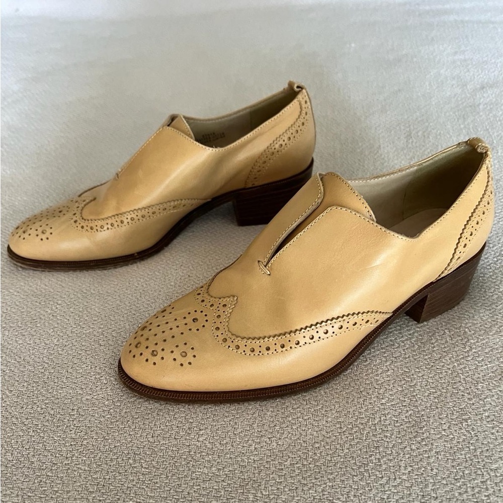 J. Crew Tan Leather Loafers - Women’s Size 6 - Short Stacked Heel